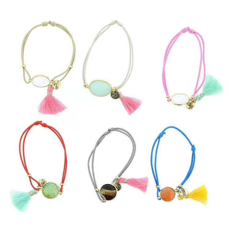 ELASTIC STONE FRINGE BRACELET 2