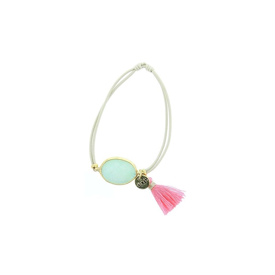 ELASTIC STONE FRINGE BRACELET