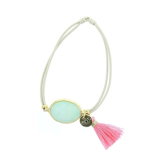 ELASTIC STONE FRINGE BRACELET