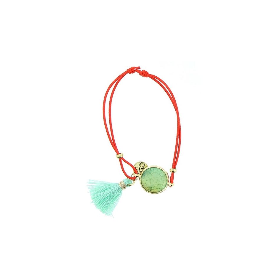 PULSERA GOMITA PIEDRA FLECO
