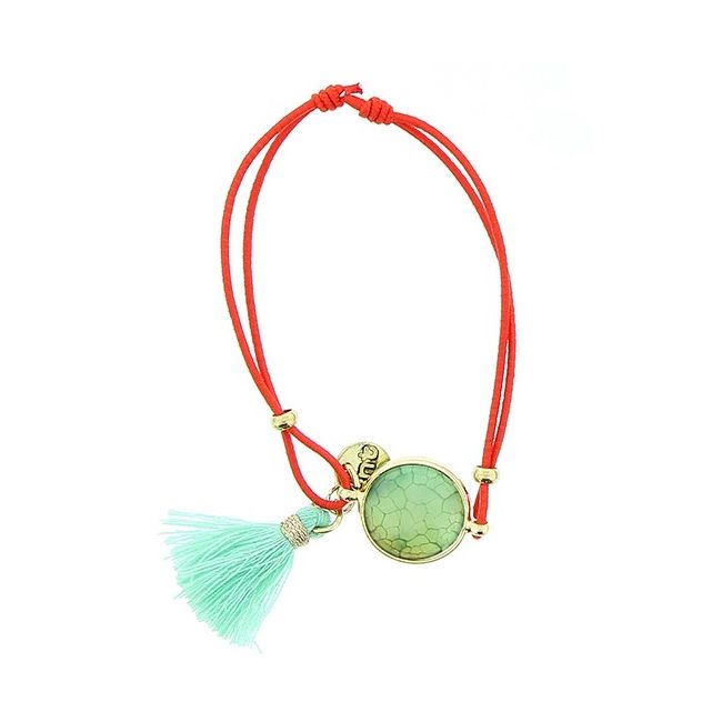 ELASTIC STONE FRINGE BRACELET