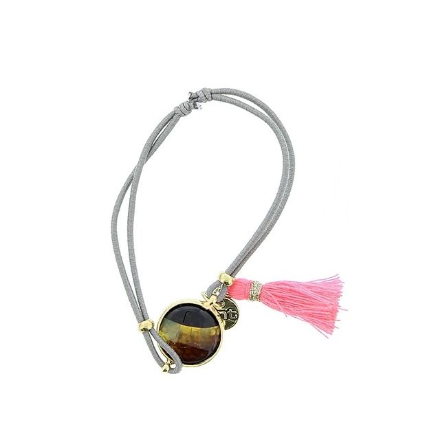 ELASTIC STONE FRINGE BRACELET