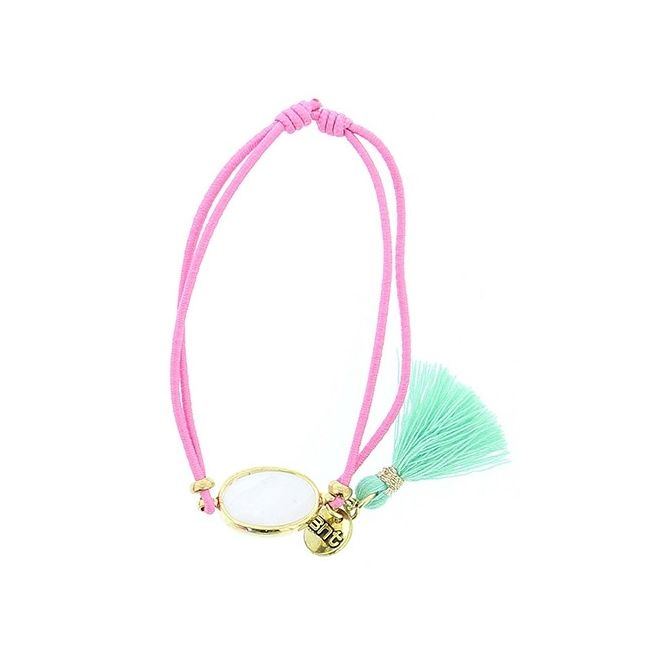 PULSERA GOMITA PIEDRA FLECO