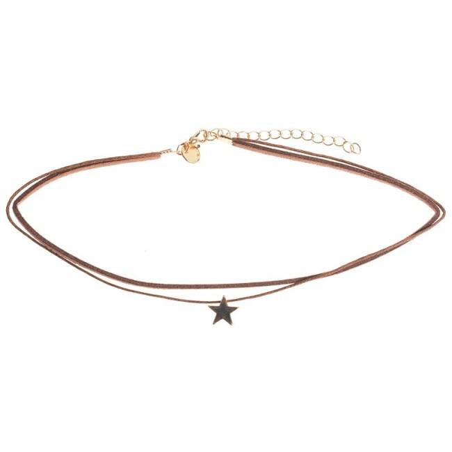 SUEDE CHOKER WITH STAR PENDANT