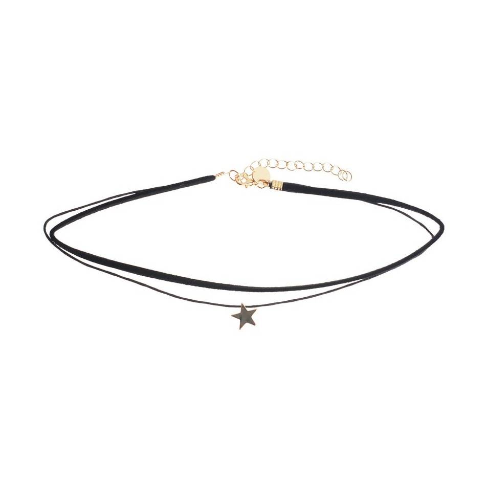 SUEDE CHOKER WITH STAR PENDANT
