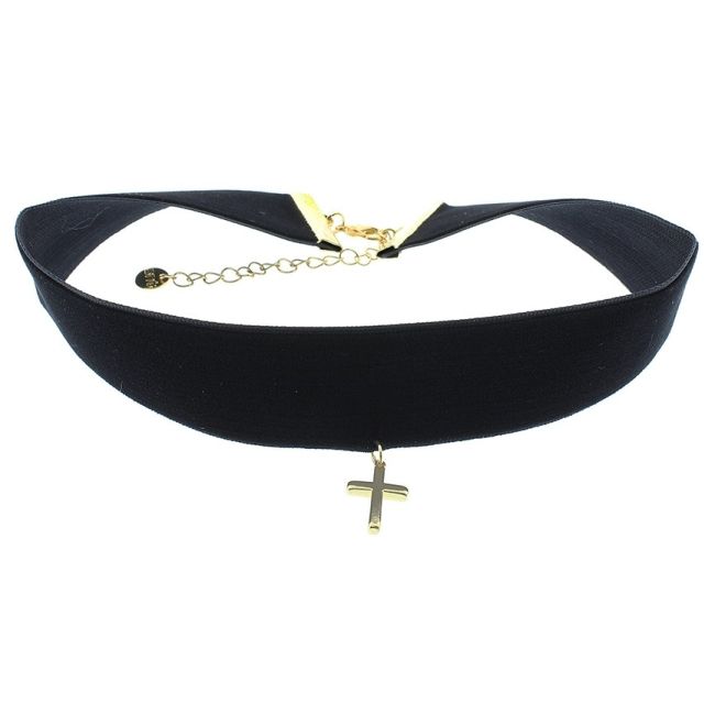 CHOKER TERCIOPELO CRUZ COLGANTE