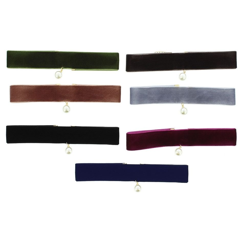 CHOKER TERCIOPELO PERLA COLGANTE