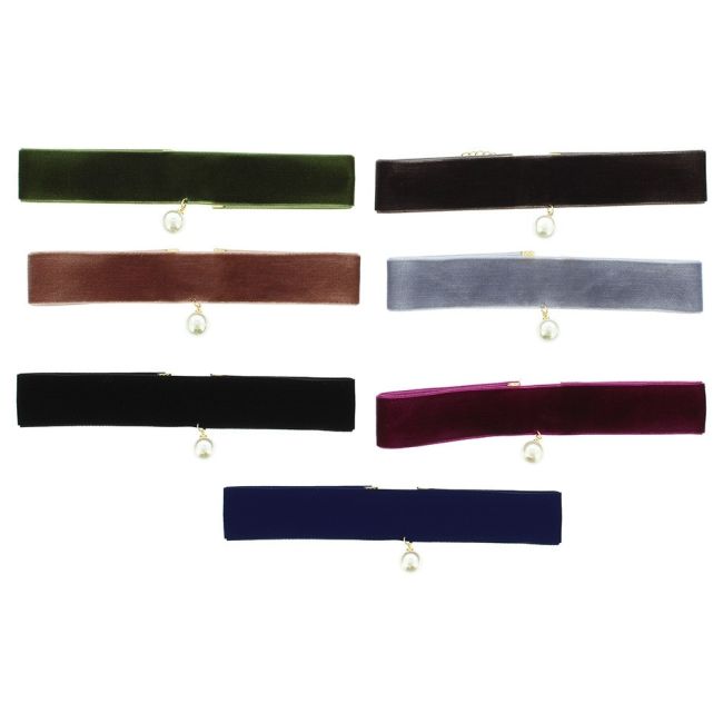CHOKER TERCIOPELO PERLA COLGANTE