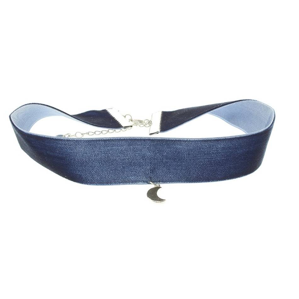 CHOKER  TERCIOPELO 2.5CM MEDIA LUNA COLGANTE
