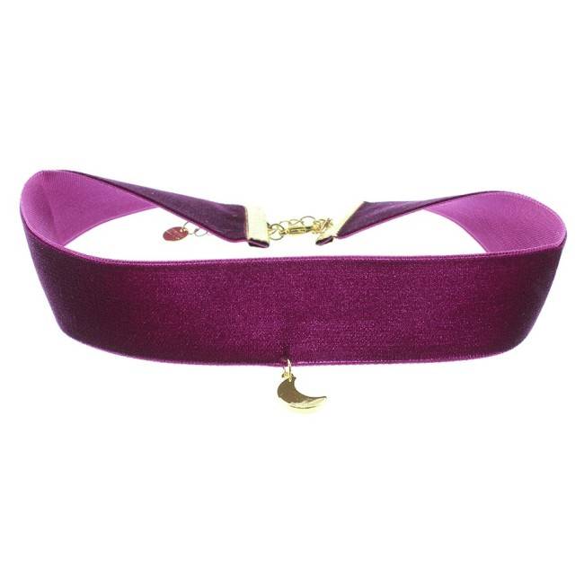CHOKER  TERCIOPELO 2.5CM MEDIA LUNA COLGANTE