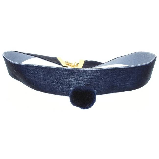 CHOKER  TERCIOPLEO 2.5CM POMPÓN COLGANTE