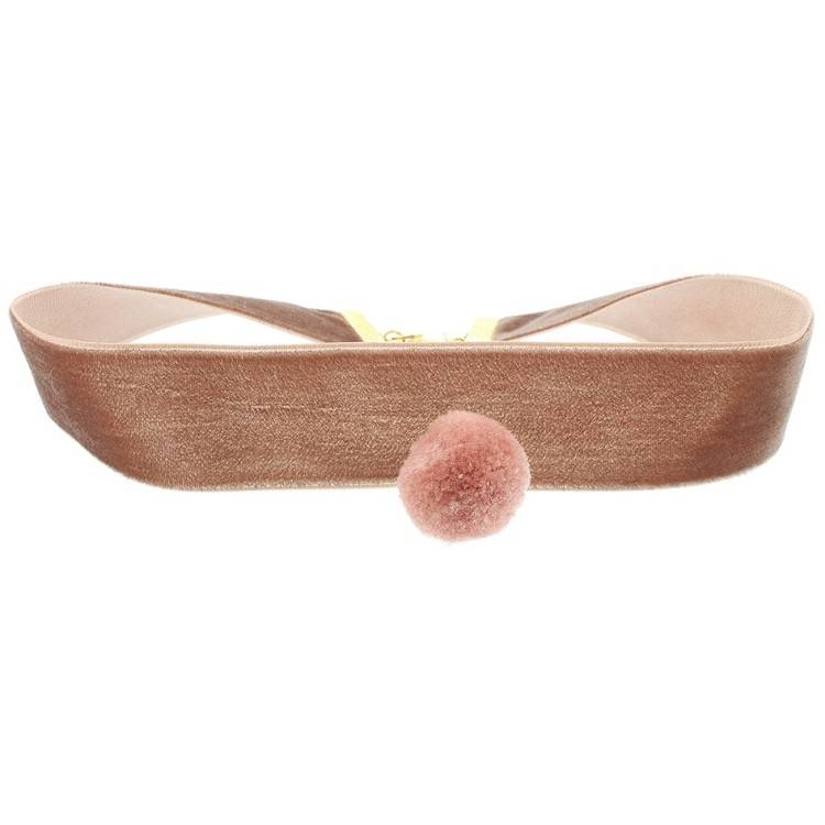 VELVET CHOKER 2.5CM POMPOM PENDANT 2