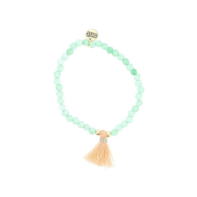 PULSERA CUENTAS PIEDRAS FLECO