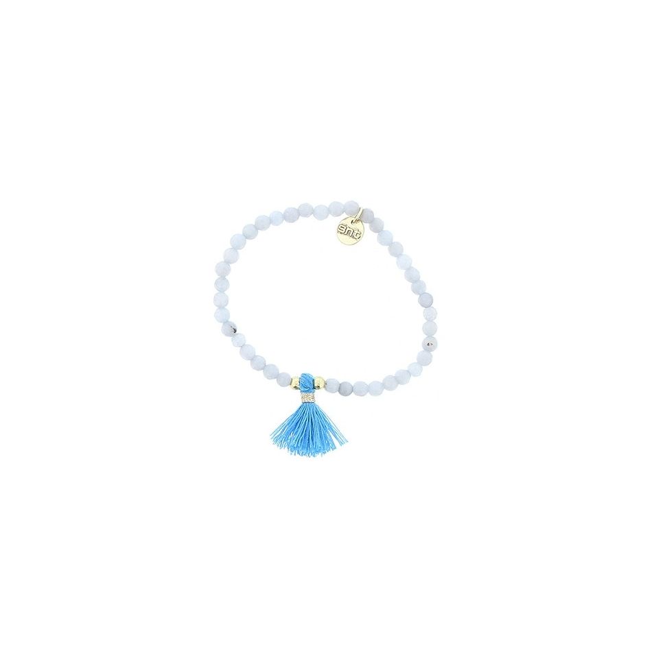 PULSERA CUENTAS PIEDRAS FLECO