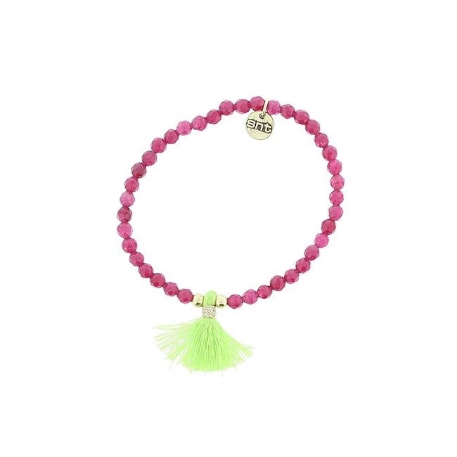PULSERA CUENTAS PIEDRAS FLECO