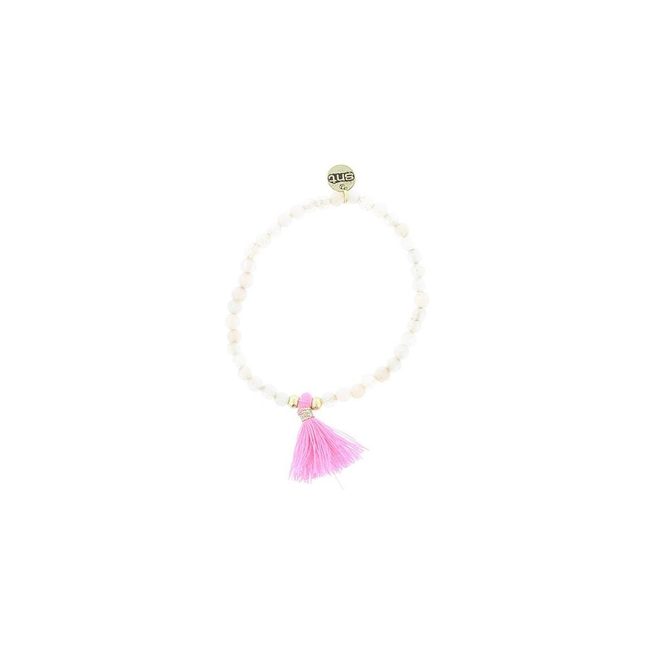 PULSERA CUENTAS PIEDRAS FLECO