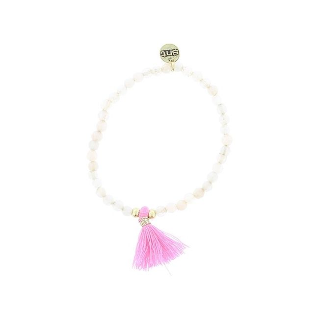 PULSERA CUENTAS PIEDRAS FLECO