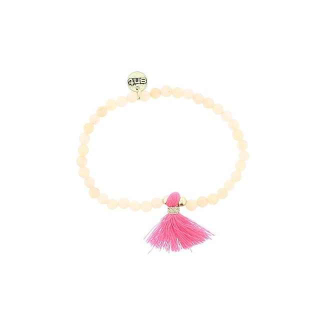PULSERA CUENTAS PIEDRAS FLECO