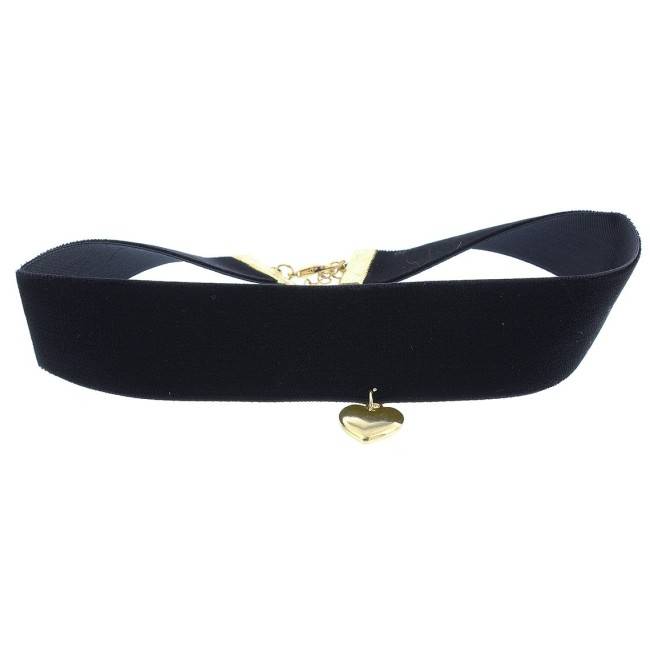 VELVET CHOKER 2.5CM HEART PENDANT