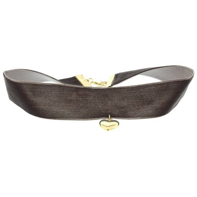 VELVET CHOKER 2.5CM HEART PENDANT