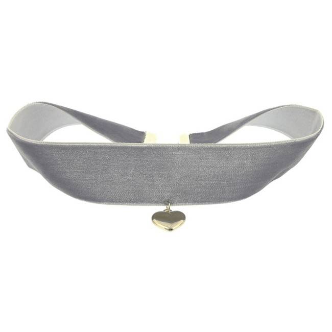 VELVET CHOKER 2.5CM HEART PENDANT