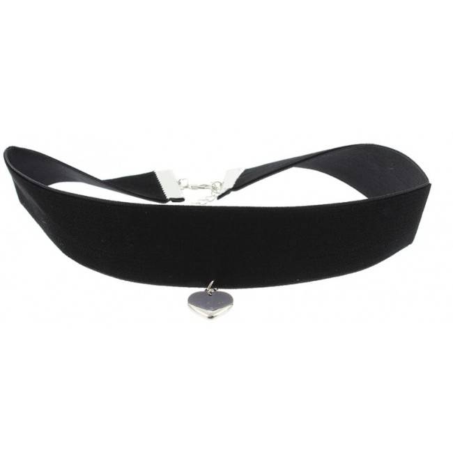 CHOKER  TERCIOPELO 2.5CM CORAZÓN COLGANTE
