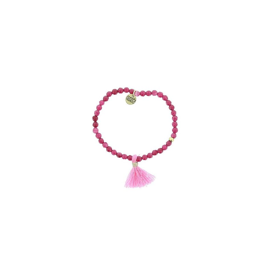 PULSERA CUENTAS FACETADAS FLECO