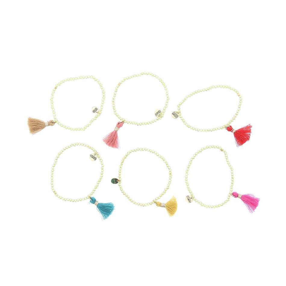 PULSERA CUENTAS FACETADAS FLECO
