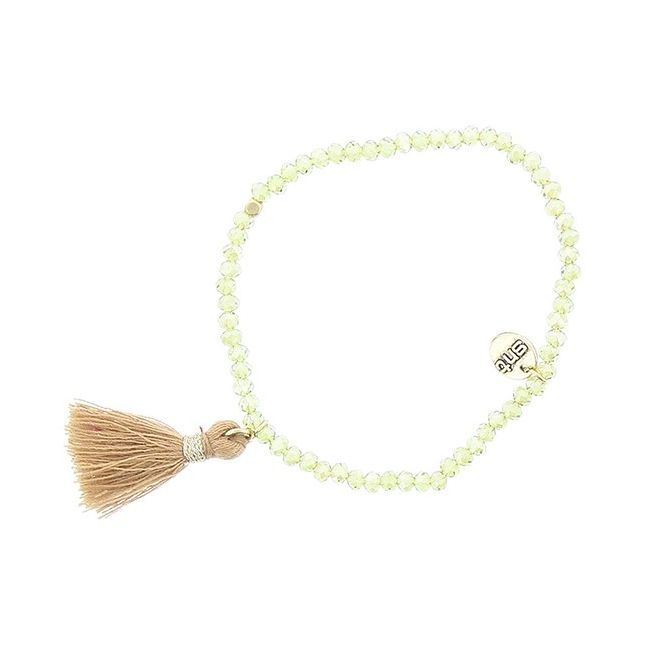 PULSERA CUENTAS FACETADAS FLECO
