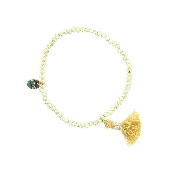 PULSERA CUENTAS FACETADAS FLECO