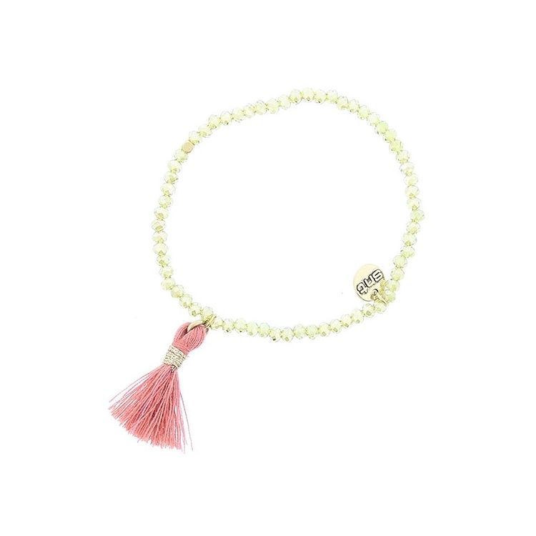 PULSERA CUENTAS FACETADAS FLECO 2
