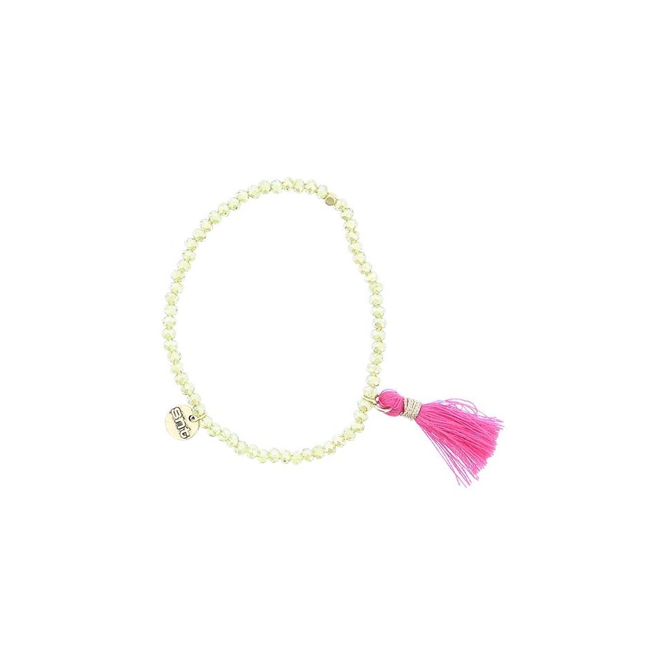 PULSERA CUENTAS FACETADAS FLECO
