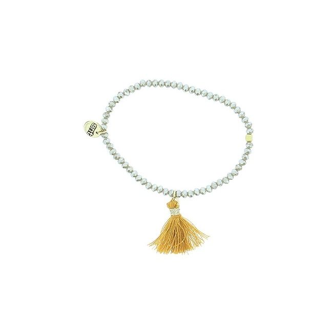 PULSERA CUENTAS FACETADAS FLECO