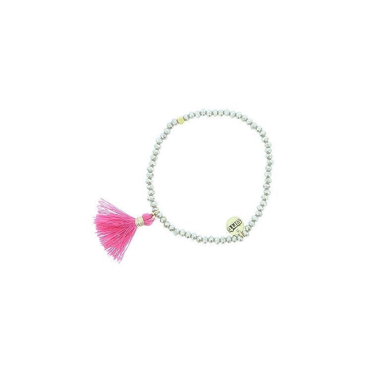 PULSERA CUENTAS FACETADAS FLECO