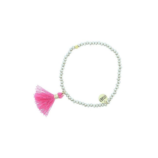 PULSERA CUENTAS FACETADAS FLECO