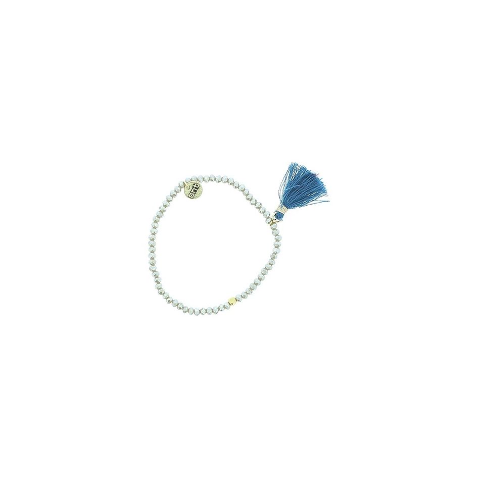 PULSERA CUENTAS FACETADAS FLECO
