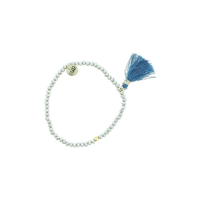 PULSERA CUENTAS FACETADAS FLECO