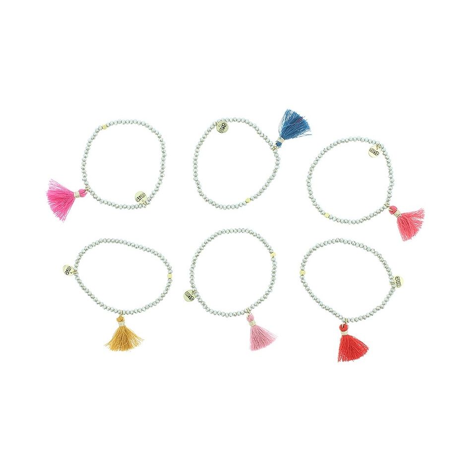 PULSERA CUENTAS FACETADAS FLECO