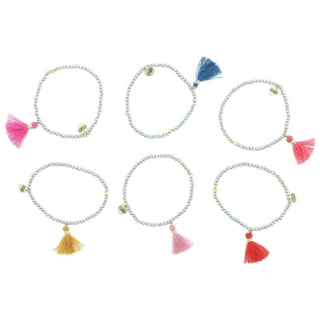 PULSERA CUENTAS FACETADAS FLECO
