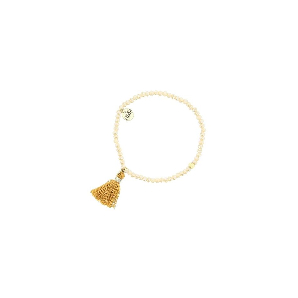 PULSERA CUENTAS FACETADAS FLECO