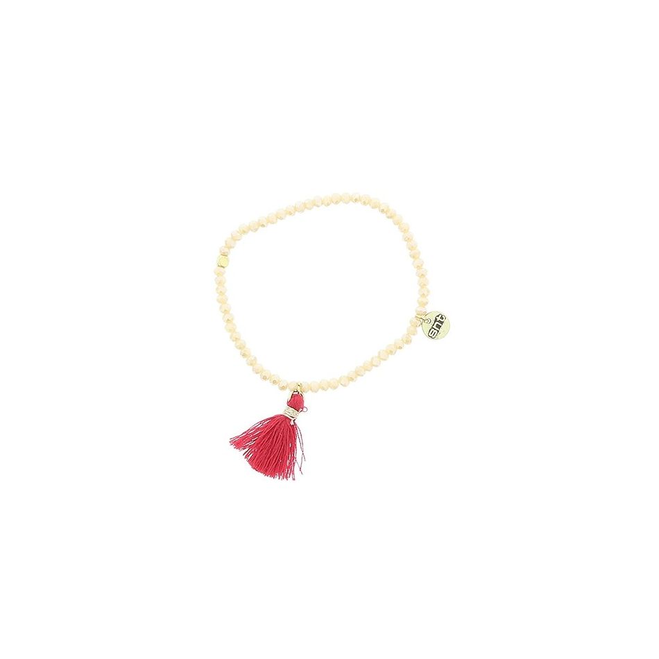 PULSERA CUENTAS FACETADAS FLECO