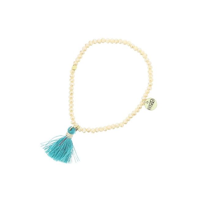 PULSERA CUENTAS FACETADAS FLECO