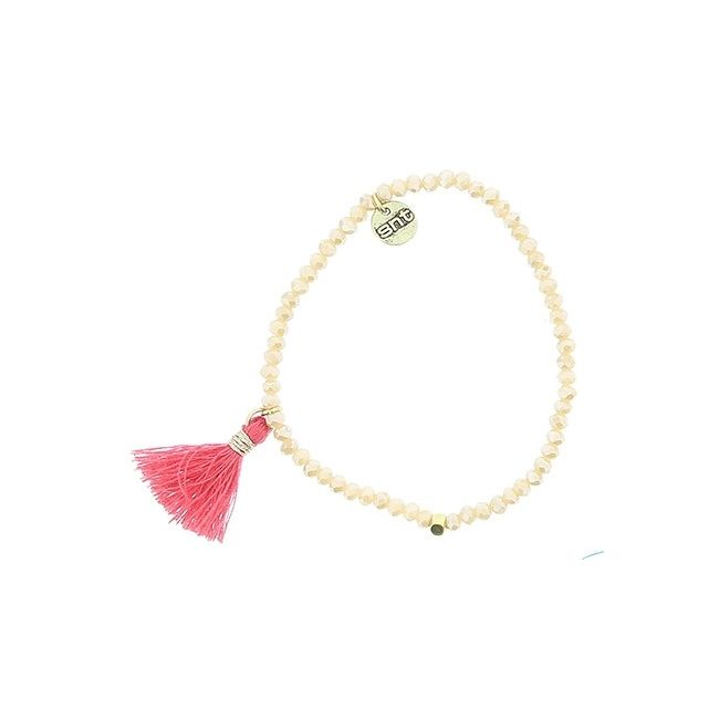 PULSERA CUENTAS FACETADAS FLECO