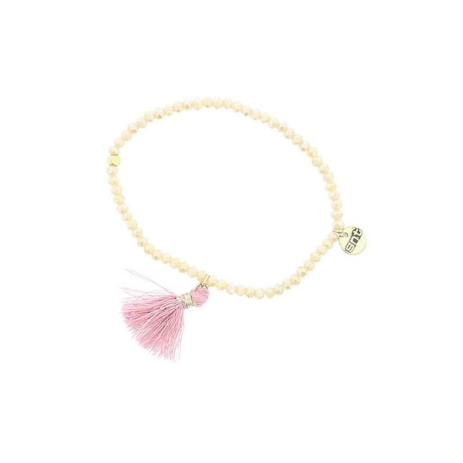 PULSERA CUENTAS FACETADAS FLECO