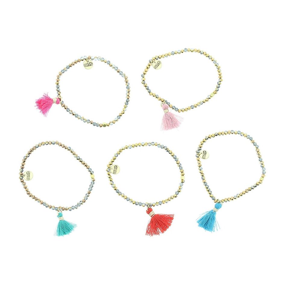 PULSERA CUENTAS FACETADAS FLECO
