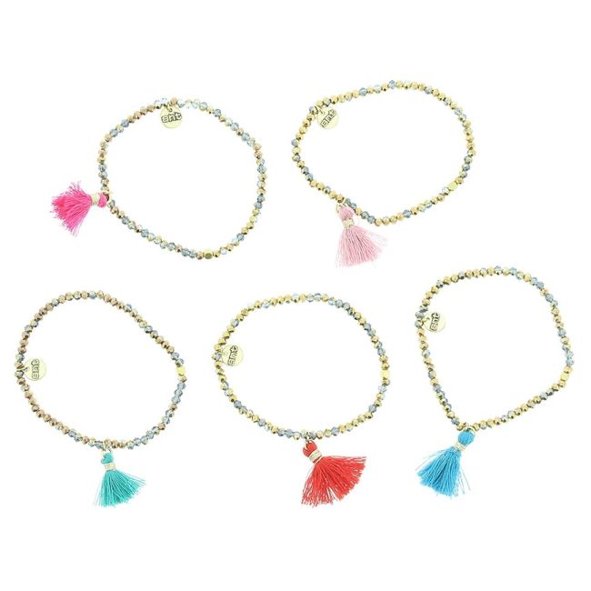 PULSERA CUENTAS FACETADAS FLECO