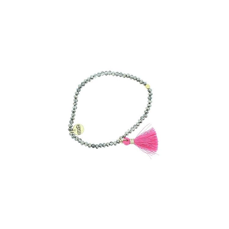 PULSERA CUENTAS FACETADAS FLECO 2