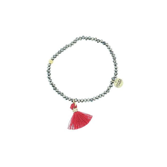 PULSERA CUENTAS FACETADAS FLECO
