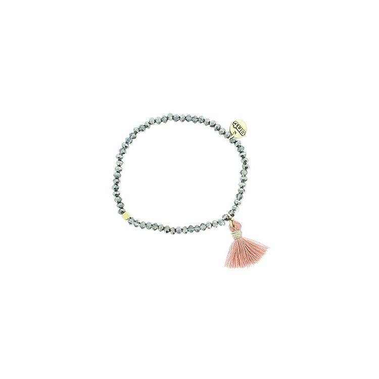 PULSERA CUENTAS FACETADAS FLECO