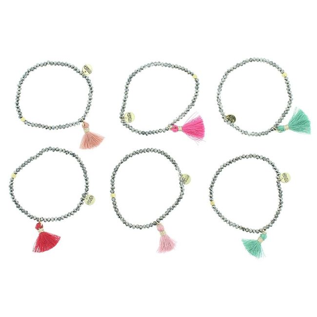 FRINGED FACETED BEADS BRACELET